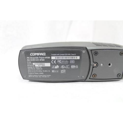 Compaq iPAQ MP3800 Projector Label