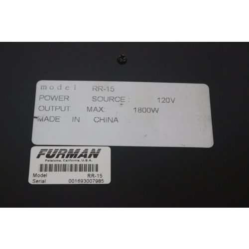 FURMAN RACKRIDER - 15 AMP POWER CONDITIONER - RR15 - SPECS